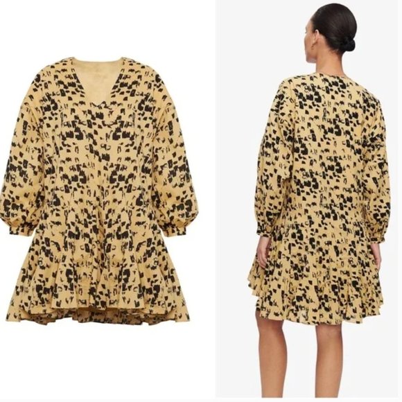 EUC Anine Bing Peyton Dress Painterly Leo Medium - Picture 2 of 10